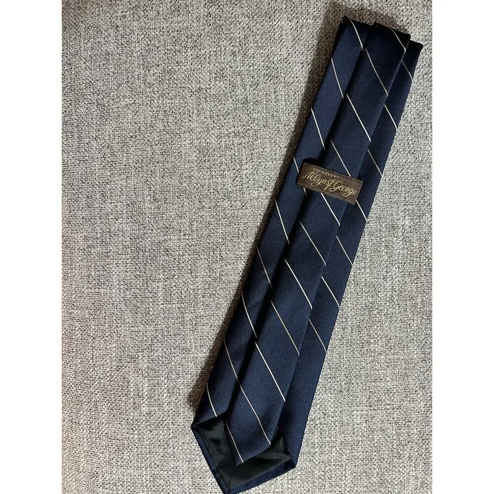 Allyn St. George Blue Multi Color Striped Tie Mens Designer Neck Tie